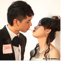 McDonalds wedding kiss