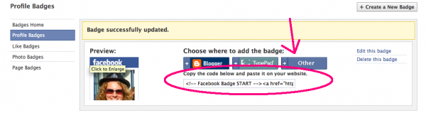 Copy badge code