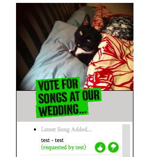wedding song poll widget for wedding website