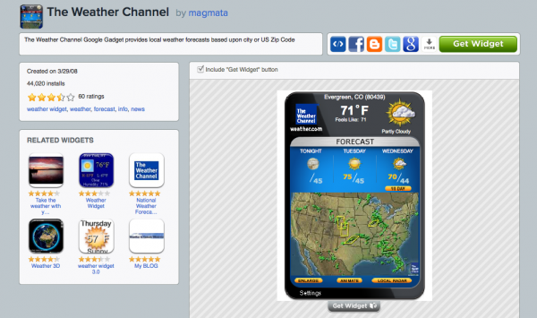 Weather Channel Widget