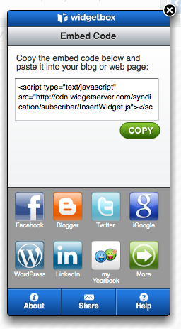 Copy widget code