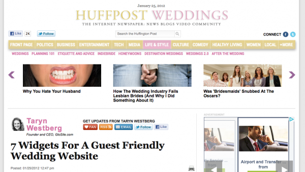 Huffington Post - 7 Widgets for a Guest Friendly Wedding Website