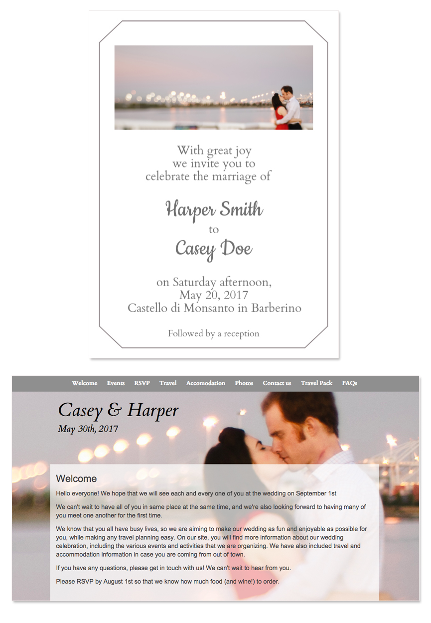 Glosite Your Image wedding website email wedding invitation design template