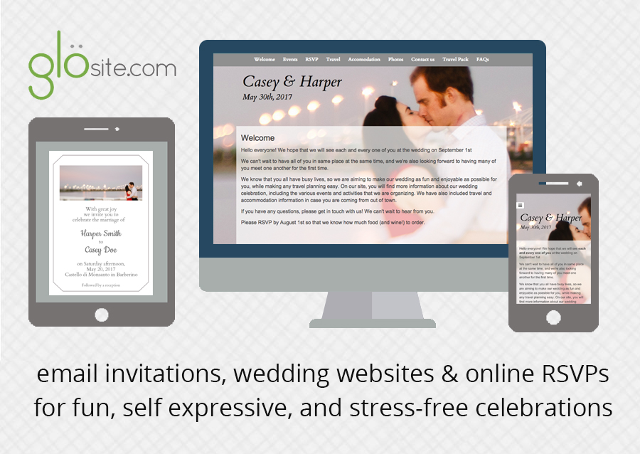 Your Photo wedding website email wedding invitations