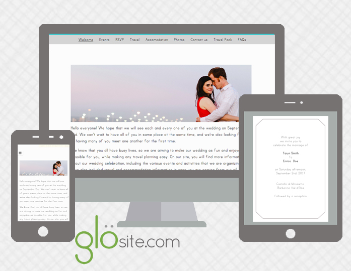 glosite wedding websites email wedding invitations