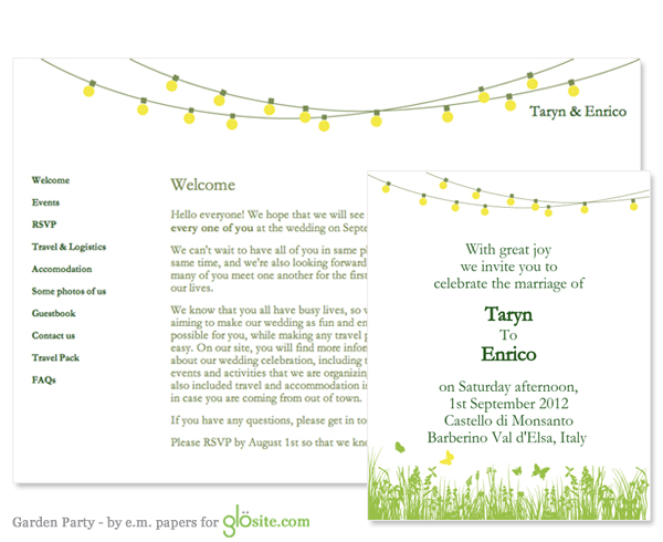 email wedding invitation garden party template