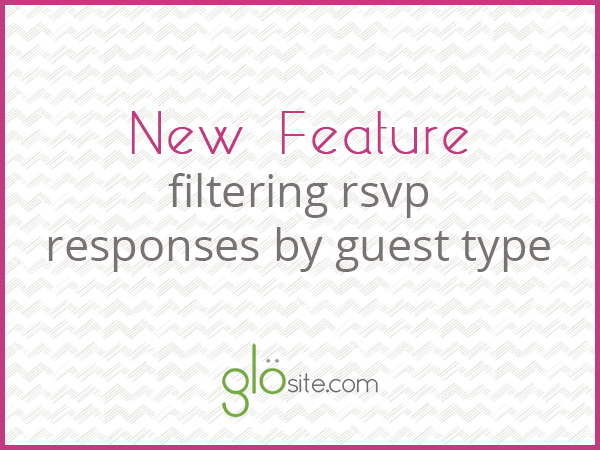 glosite online wedding RSVP filter feature